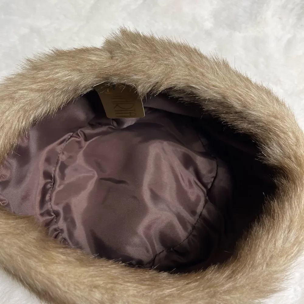 NWT Charta light brown faux fur hat one size